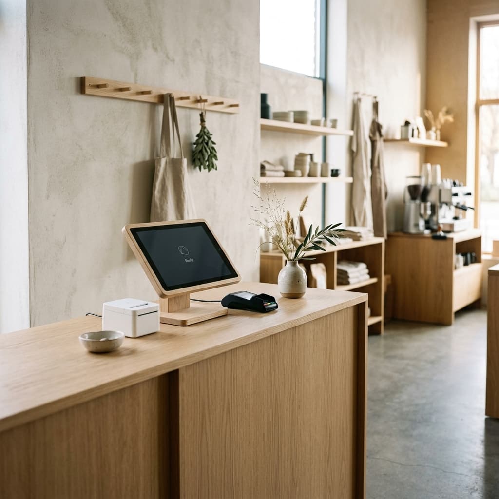 Modern minimalist checkout counter